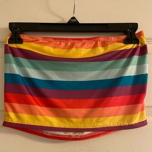 Rainbow Bandeau Strapless Top
